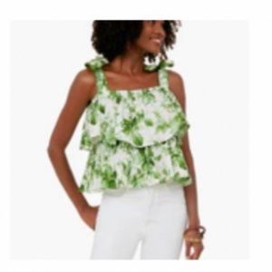 Tuckernuck Cropped Ruffle Top Size Small